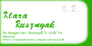 klara rusznyak business card